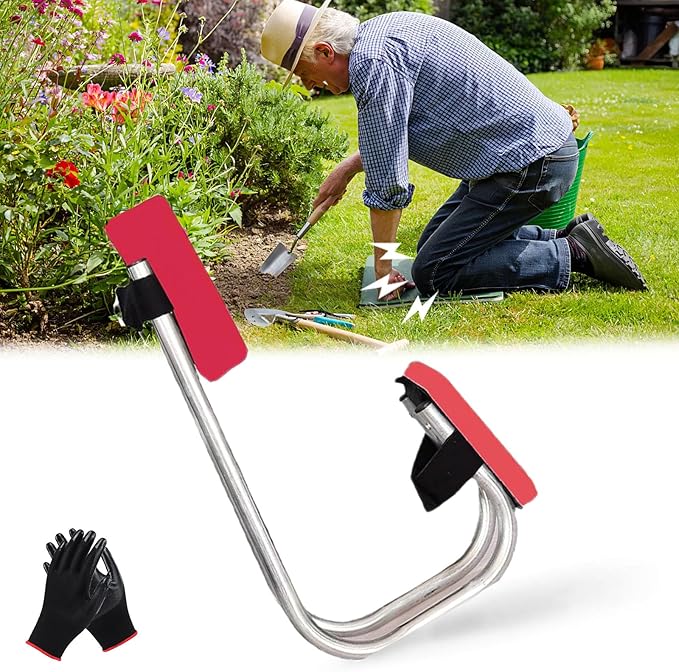 Knee Seat for GardeningStrap on Kneeling Device for GardenErgonomic Gardening SeatGarden Work Seat for Farm WorkGardeners Tool Seat for Protect KneesSuper Cozy &amp Improve Work Efficiency (Red-