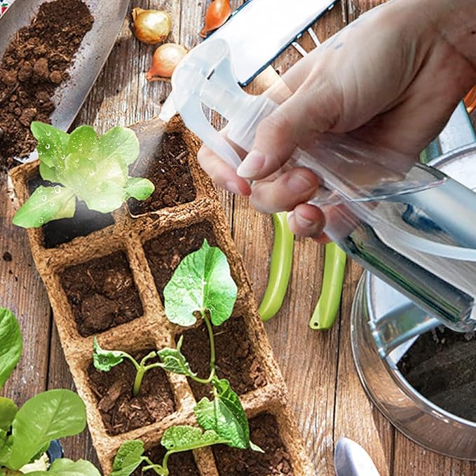 SYITCUN 400 Cells Seed Starter Tray 40 Pack Biodegradable Seed Starter Kit Peat Pots for Seedlings with 400 Plant Labels 2 Seed Planting Tool and 1 Spray Bottle