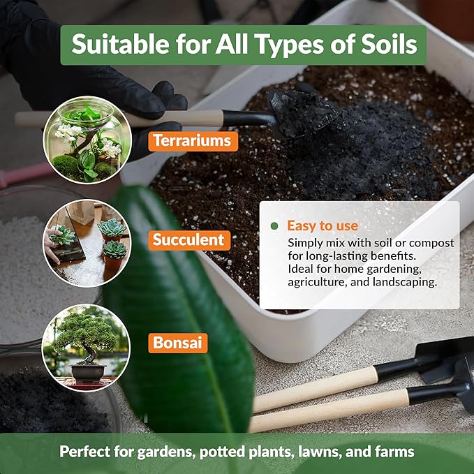 Premium Biochar Soil Enhancer – 100% Organic Charcoal Amendment for Improved Soil Health and Plant Growth (12 Quarts)