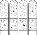 4 Pack Garden Trellis Outdoor Metal Garden Arbor with Rustproof for Climbing Plants Bird Decor Trellis for Backyard Garden Patio (Black 86.7H'')