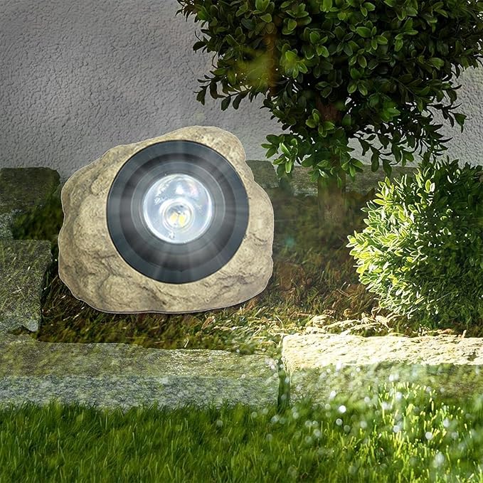 Solar Spotlight – Outdoor Rock LED Spot Lights Decorativesolar Garden Lighting Warm Garden Stone Light Durable Waterproof Construction Energy Efficient Design Compact Installation |Solar Light