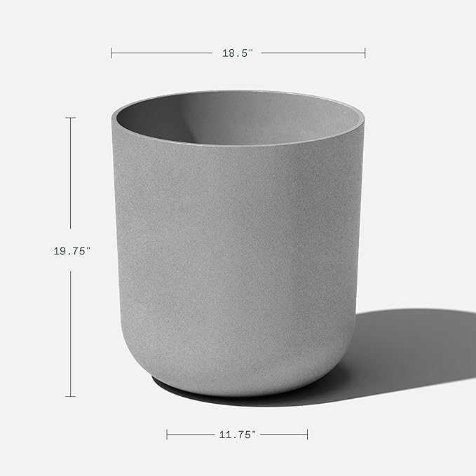 Veradek Mason Series Lima Planter - Round Planter for Indoor or Outdoor Porch/Garden | Made from Plastic-Stone Composite with Drainage Holes | Modern Décor for Succulents Flowers Small Plants
