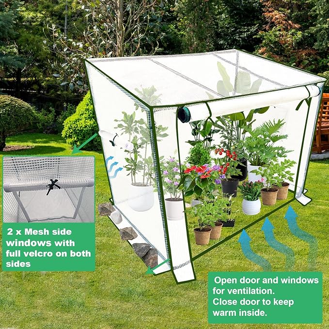 Mini Greenhouse Outdoor Molicoci Portable Green House 47.2 x31.5x47.2 Inch Waterproof UV-Resistant Heavy Duty Greenhouses with Durable PE Cover Use in Indoor &amp Outdoor for Seedling Plants Flower