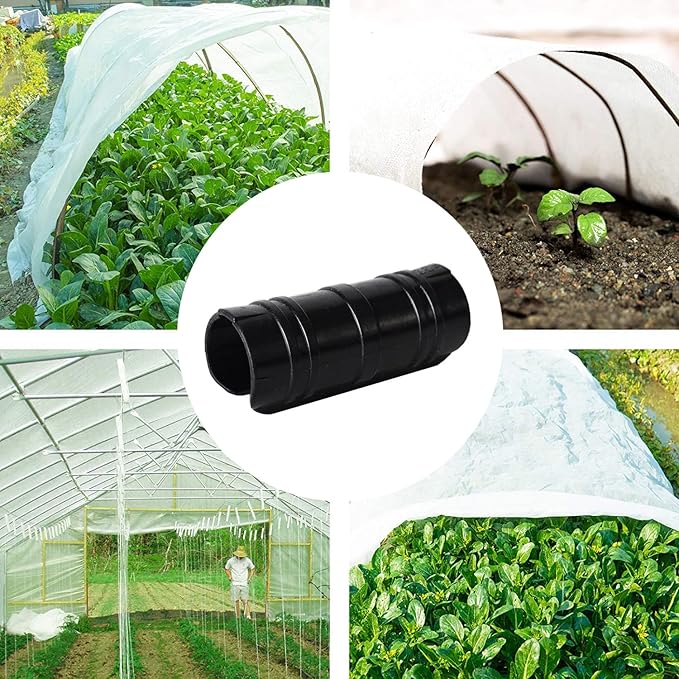 60PCS Greenhouse Clips 1 1/4 Inch Greenhouse Clamps Black Plastic Clamps Garden Buildings Tube Clips for PVC Pipe Greenhouse Films Sunshade Nets Row Covers Shelters Farming Gardening
