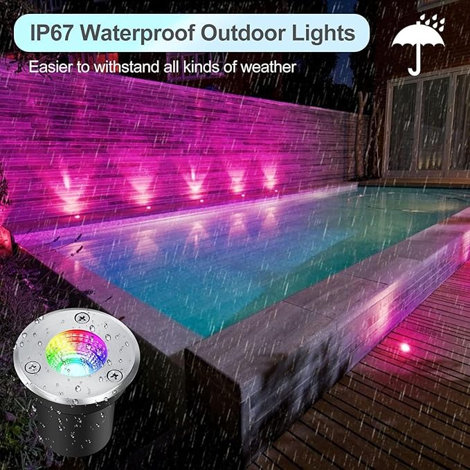 6W Ground LED Landscape Lamp Outdoor Buried Lights IP65 Waterproof Recessed Garden Spotlight AC12-24V Low Voltage Floor Light for Villa Pathway Patio Deck(6W(12V))