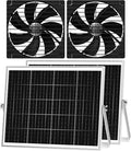 7.1 Solar Greenhouse Fan 2 Pack 25W x 2 Large Solar Powered Intake and Exhaust Fan Outdoor Waterproof 16.5 ft Cord Strong Airflow for Chicken Coop Shed Cabin Circulation and Ventilation