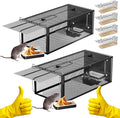 Humane Rat Traps - Large 12.5 Inches Upgraded Mouse Trap for Outdoors &amp Indoors - Reusable Rat Trap Cage for Mouse and Small Animals - Effective Quick Simple to Use (6-Pack)