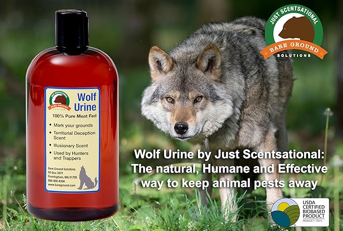 Just Scentsational WU-16 Wolf Urine for Gardens Hunters and Trappers 16 oz