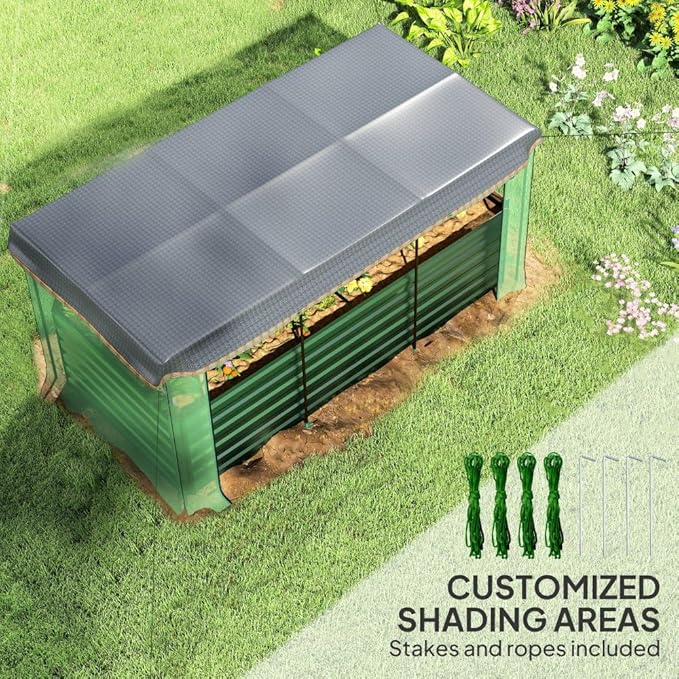 Heavy-Duty Galvanized Steel Raised Garden Bed Kit with Assembly Tools Sturdy Planter Box for Vegetables Flowers and Herbs (Green + HDPE + Steel)