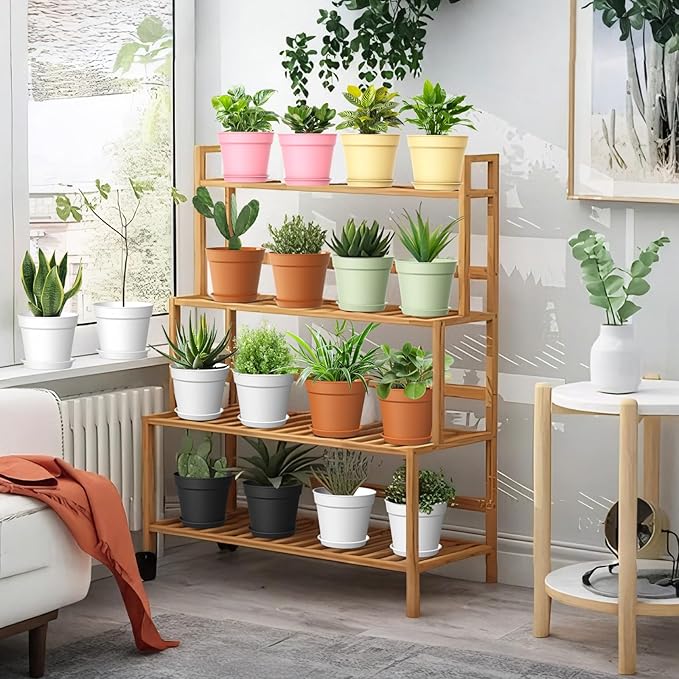 20 Pack 6 Inch Plant Pots with Drainage and Saucers White Plastic Flower Pots for Indoor and Outdoor Plants Stackable Nursery Planters for Houseplants and Herbs Colorful
