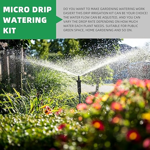 Automatic Drip Irrigation Kit with Adjustable Dripper 15m Micro Drip System for Garden Outdoor Watering and Lawn Care