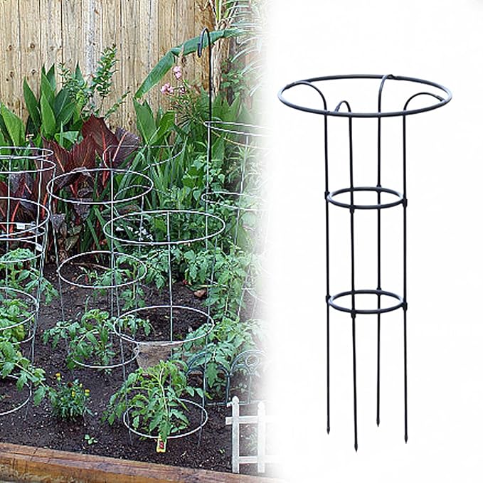 Plant Climbing Support Trellis Garden Trellis Metal Plant Trellis Tomato Cage for Climbing PlantsVegetables Flowers Roses Black 100 cm