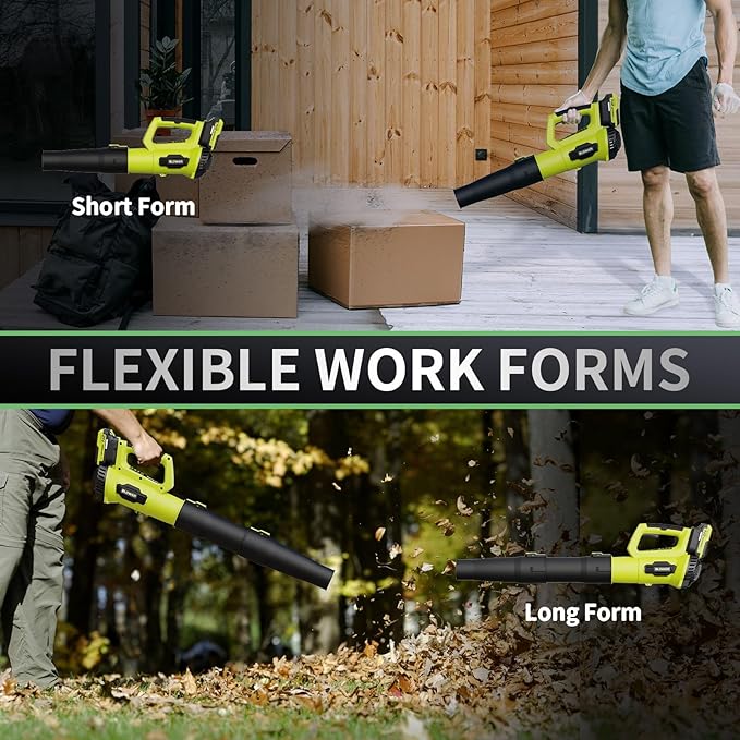 LEAPUL Leaf Blower Cordless 21V Electric Leaf Blower with 2×2.0Ah Batteries &amp 1 Fast Charger Lightweight Battery Powered Blower for Lawn Care Patio Cleaning