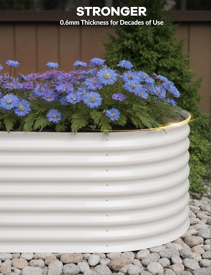 Galvanized Raised Garden Bed - 18/24In Tall Metal Planter Box for Vegetables Flowers Herbs Rust-Resistant Outdoor Garden Box Easy Assembly Raised Beds for Gardening 8x4x2ft