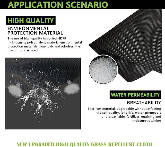 5 OZ Non Woven Geotextile Landscape Fabric Weed Barrier Landscape Fabric for Landscaping French Drains Underlayment Erosion Control Construction Projects 4x50FT Black