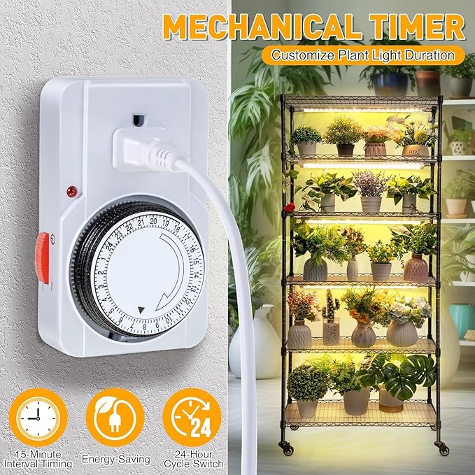 Meonum Indoor Greenhouse with Grow Lights 6 Tier Metal Plant Shelf with Cover (30 x 13.8 x 70.8) 5 Pack Full Spectrum Growing Lamps for Seed Starting Grow Rack with Timer Thermometer pH Meter