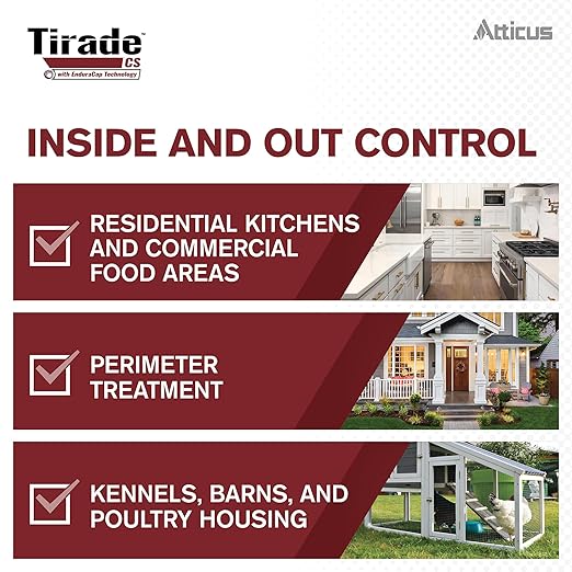 Atticus Tirade CS Insecticide (16 oz) Time-Released Indoor &amp Outdoor Pest Control for Ants Flies Fleas Mosquitoes and More – 6% Cyfluthrin Liquid Concentrate