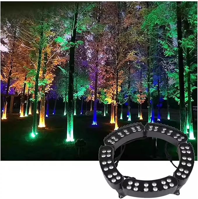 Tree Hugging Lights AC220V LED Ring Tree Spotlights IP65 Waterproof Outdoor Lighting Garden Courtyard Colored Landscape Lamp(B-Purple1PCS(12W))