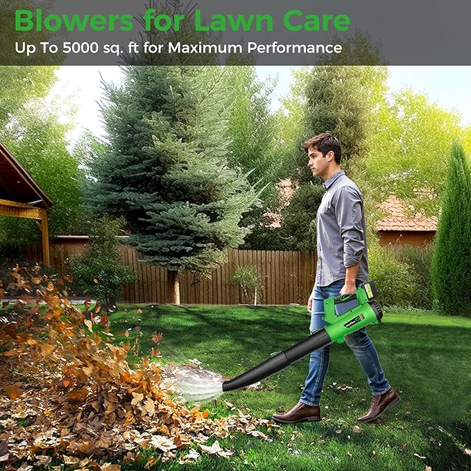 Cordless Leaf Blower with 2× 6.0Ah Batteries and Charger 540CFM/170MPH Battery Powered Leaf Blower 6 Speeds Lightweight Electric Leaf Blowers for Lawn Care Patio Dust and Leaves Cleaning 2025