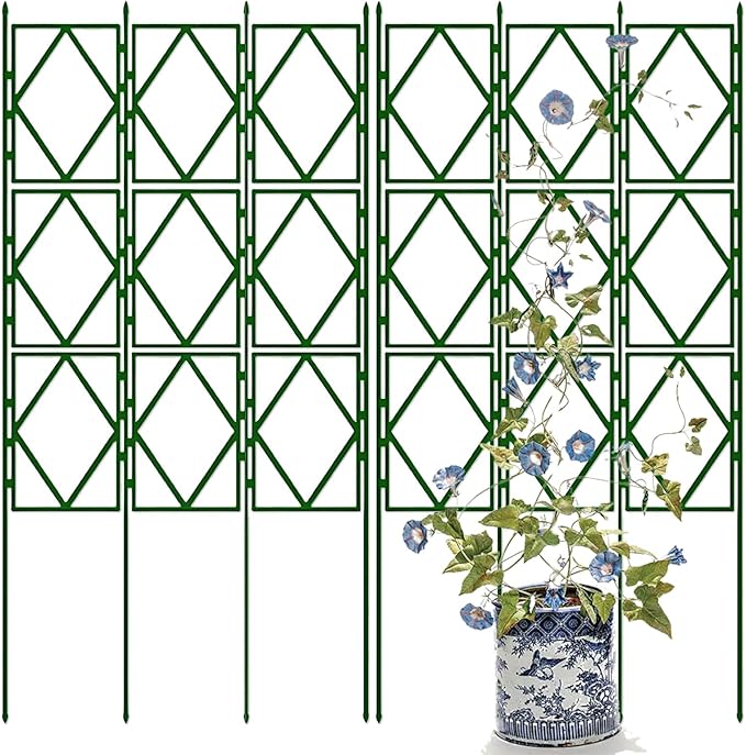 Outdoor Plant Trellis - Vegetables Flowers Vertical Climbing Plants Support Modern Geometric Garden Trellis Design Foldable Plant Trelli Green(W60xH90CM(2.0x3.0FT))