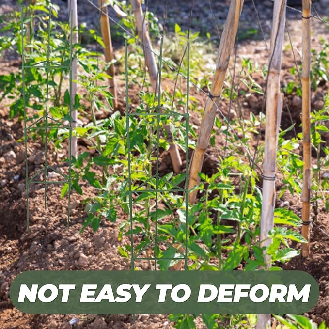 3 Sets Tomato Plant Trellis for Garden and Patio 27 Rods with 18 Connectors Triangular Climbing Plant Support Rack for Outdoor Vine and Flower Growth