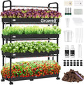 Large Hydroponics Growing System Kit 120 Pods Vertical Indoor Herb Garden Kit with 2 Light Modes &amp Auto Circulating Water System 48L Movable Indoor Gardening System for Herb Vegetable Fruit