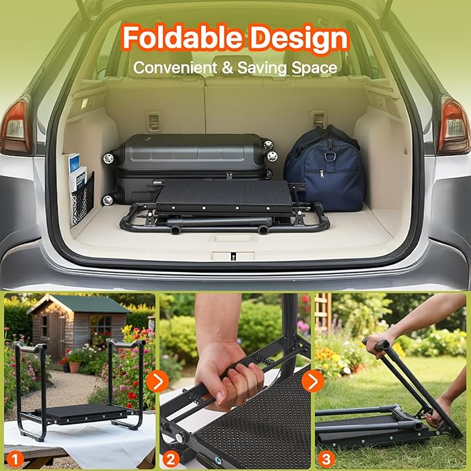 Garden Kneeler and Seat Heavy Duty Wider and Thicker Kneeling Pad for Foldable Gardening Stool with 2 Tool Pouches Gardening Gifts Tools for Women Mom Men Seniors