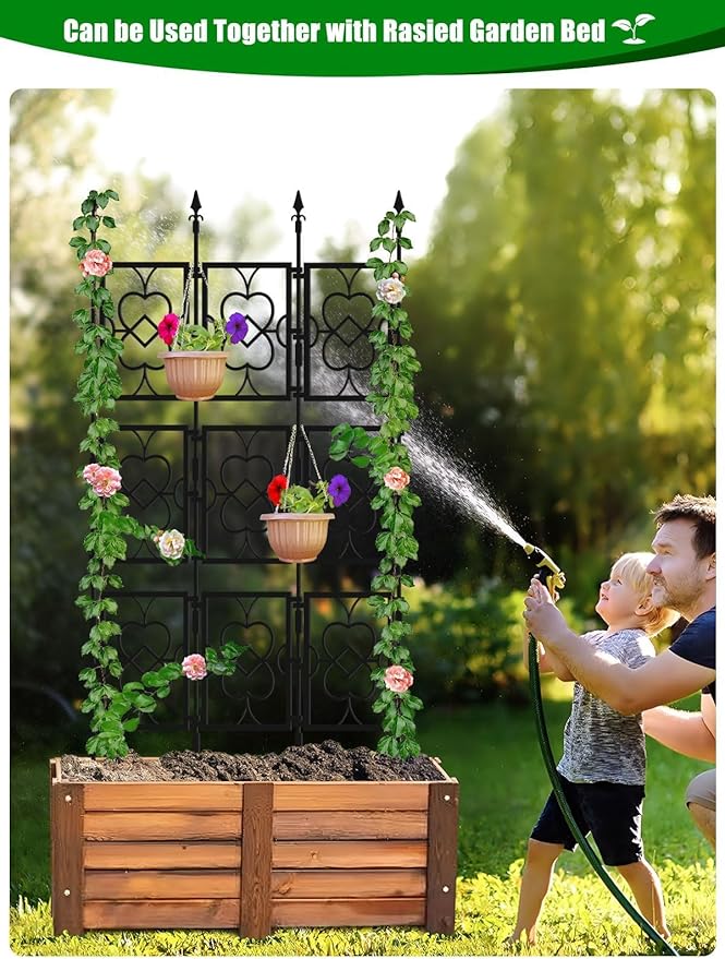 80 Garden Trellis for Climbing Plants Kalolary Screen Plant Trellis Frame for Potted Plants Rustproof Plant Support Thicken Cucumber Trellis Grow Support for Vines Flowers Vegetable Indoor Outdoor