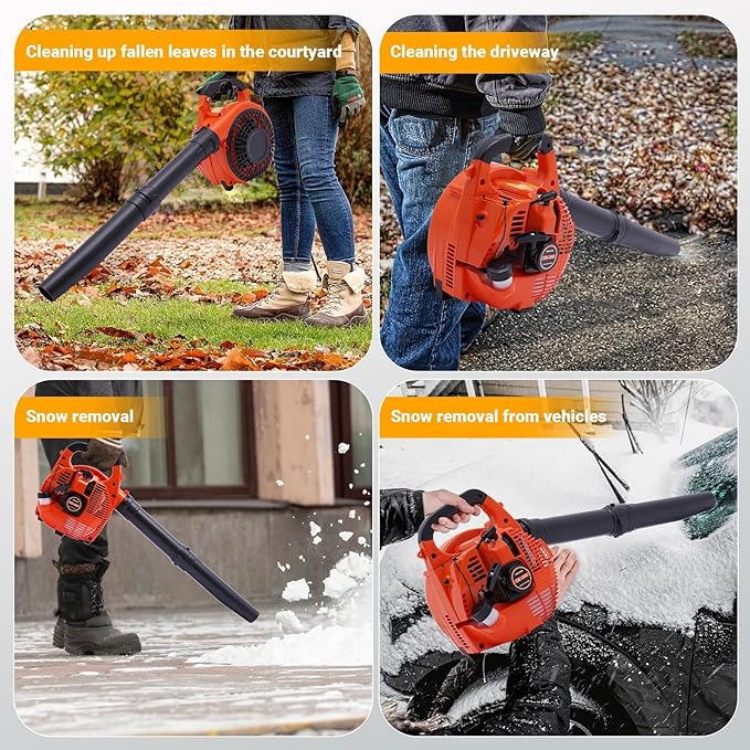 Gas Leaf Blower 2-Stroke 25.4CC4.59FT³/H Handheld Gas Blower for Lawn Care7000rpm Powerful Clearing Performance Leaf Blower for Road MaintenanceSanitation Cleaningetc.