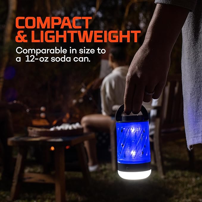NEBO Mini Bug Zapper &amp Lantern with Dual Band UV Light Zaps Insects by The Powerful 700-volt Electrical Grid Easily Fits in Backpack for Hiking Camping Hunting and Fishing