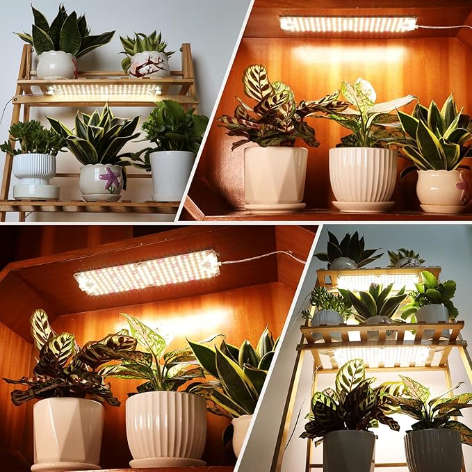 6-Pack Panel Grow Lights for Indoor Plants FECiDA 2026 LED Plant Grow Light for Under Cabinet Plants Full Spectrum Growing Lamp with 48121620 Hr Timer Free Linking