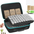120 Slots Seed Storage Box with 25 Envelopes and Tools Large Sturdy Storage Organizer for Garden Plant Seeds Seed Bank with Zipper Label Funnel Tweezers Tray (Seeds Not Included)