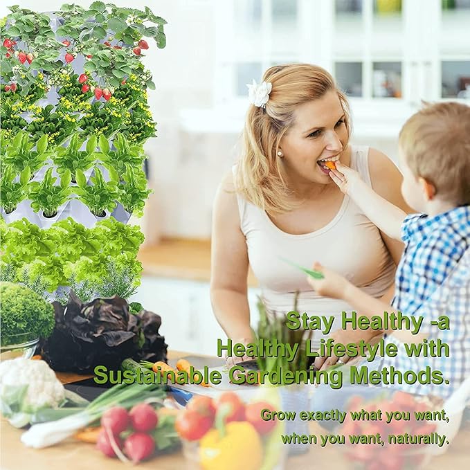 Hydroponics Growing System Vertical Hydroponic Indoor Growing Sys Hydroponic Tower Grow Sys Kit Multi-Layer Grow Tower for Grow Fruits Vegetables
