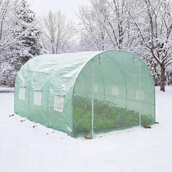 BPS Greenhouse Replacement Cover 10' x 7' x 7' Large Walk in Tunnel Outdoor Plant Gardening Greenhouse Spare Parts Cover (Only Cover)