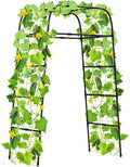7ft Garden Arch Trellis for Climbing Plants Outdoor-Heavy Duty Metal Cucumber Trellis for Raised Beds- Tall Steel Vegetable Arbor for Climbing Vine Fruit Flower Yard Lawn Arch Tunnel Trellis