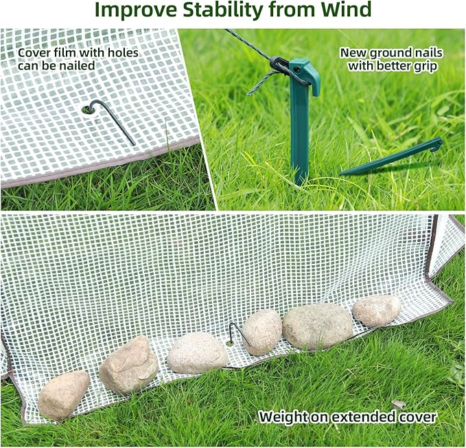 Portable Greenhouse for Outsides Ohuhu Heavy Duty Green House Tent with Durable PE Cover Garden Plant Protector with Zippered Door Mesh Window for Vegetables Flowers Fruits Herbs 63x54x71 Inch