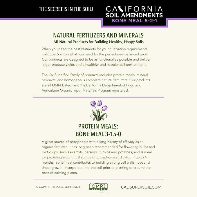 The Bud Grower | California Hot Soil Premium Bone Meal | 6 lbs of Fine Powder 100% Organic Bone Meal | All-in-One Grow Tent Kit's &amp Supplies