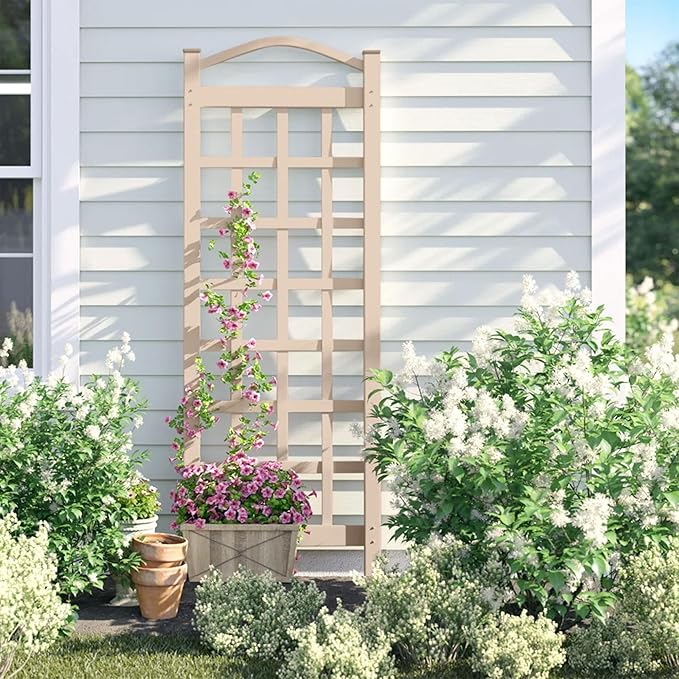 Dura-Trel PVC Garden Trellis for Climbing Vine Plants Cambridge Mocha 28 x 76