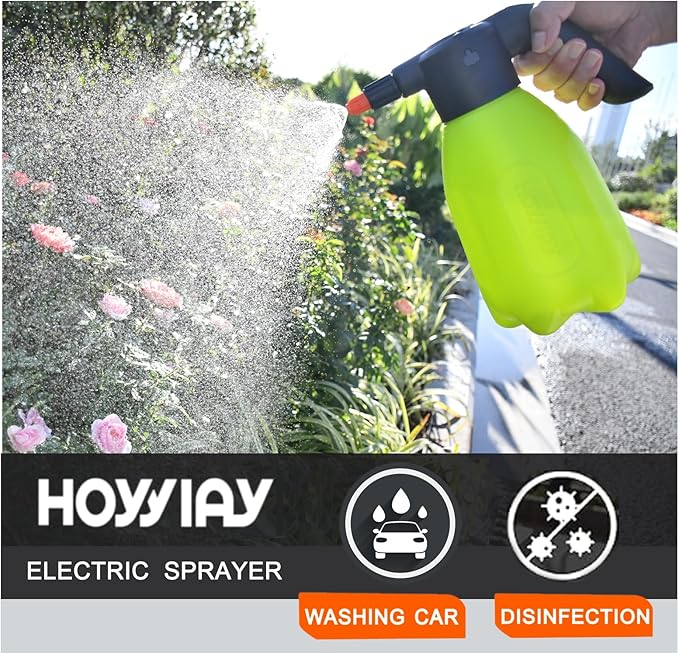 ES2 Electric Spray Bottle 0.5 GallonPlant MisterGarden SprayerSpray Bottle with Adjustable NozzlesRechargeable Battery Powered SprayerSmall SprayerPump SprayerAutomatic Watering Can for Garden