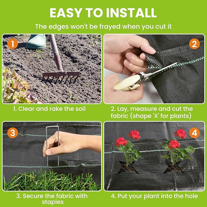 6x300FT Weed Barrier Landscape Fabric Heavy Duty 3.2oz Woven Geotextile Fabric Ground Cover Weed Block Gardening Mat Weed Control Garden Cloth for DrivewayRoadFrench DrainVegetable Patch