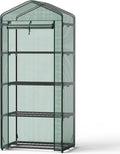 OLIXIS Greenhouse 27×19×63 4 Tier Portable Green House with Durable PE Cover Roll-up Zipper Door Small Greenhouses for Indoor Outdoor Balcony Porch Garden Patio Backyard Green Houses (Green)