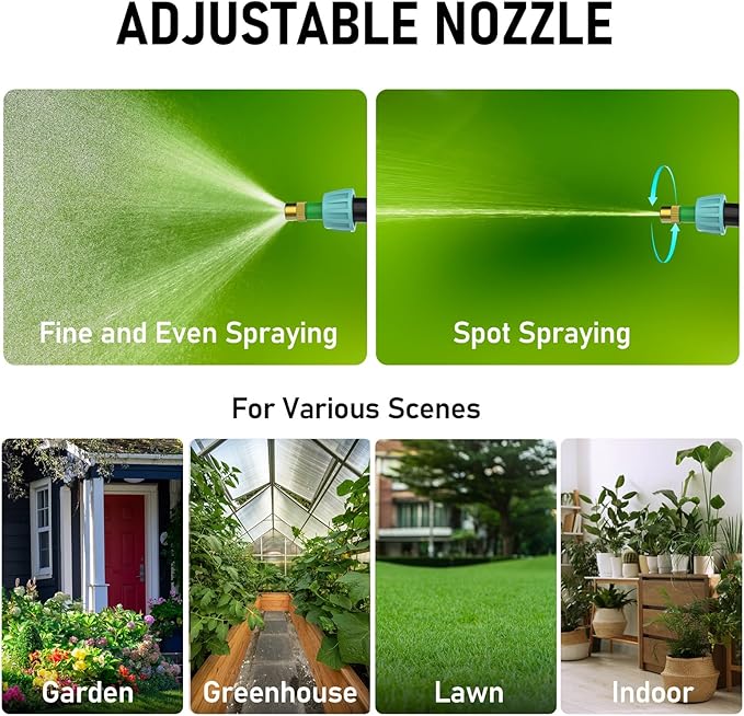 2 Gallon Battery Powered Garden Sprayer Electric Backpack Sprayer Garden Yard Lawn Sprayer with 5 Mist Nozzles &amp Retractable Wand &amp Adjustable Strap for Lawn Weed Yard