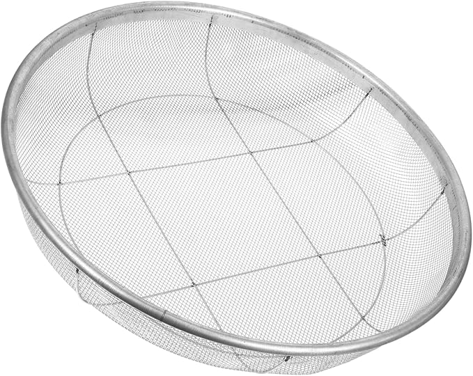 Round Soil Sifter with Mesh Durable Gardening Tool for Separating Rocks Twigs and Debris from Soil and Compost Planting and Landscaping Use