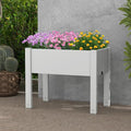 Raised Garden Bed Outdoor Elevated Planter Boxes with Legs &amp Water Level Indicator Garden Box Self-Watering Raised Beds for Gardening Balcony &amp Deck (Greyish-White)