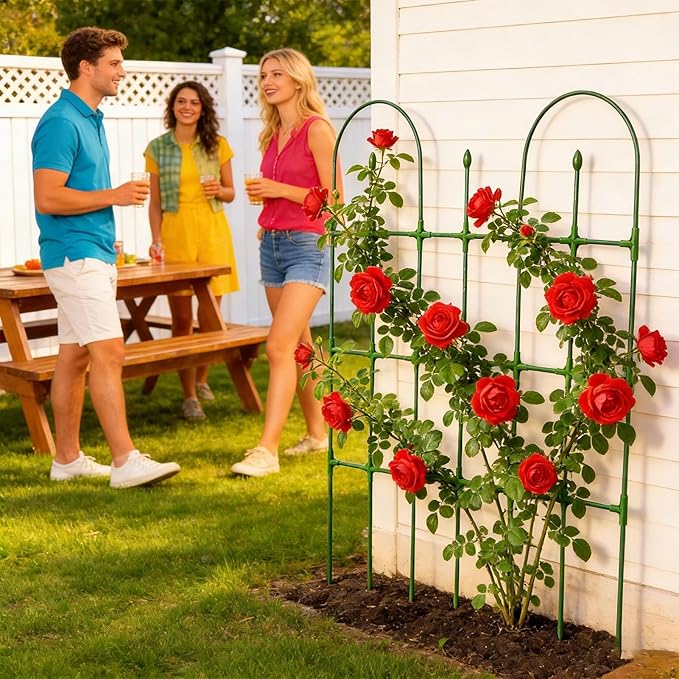 Garden Trellis for Climbing Plants - 35.43x47.24 inches Adjustable Grid - Plant Trellis Outdoor | for Rose Vine Cucumber Vegetable Flower Tomato Grape Bean Fruit Backyard