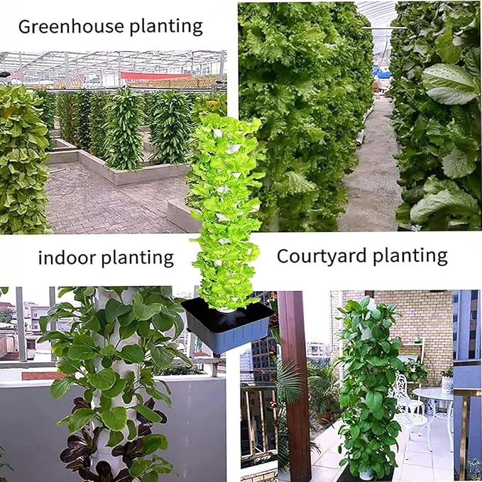 （45 Holes） Vertical hydroponic Indoor self-Watering Planting Cultivation Planting Tower aerosol Cultivation with moisturizin
