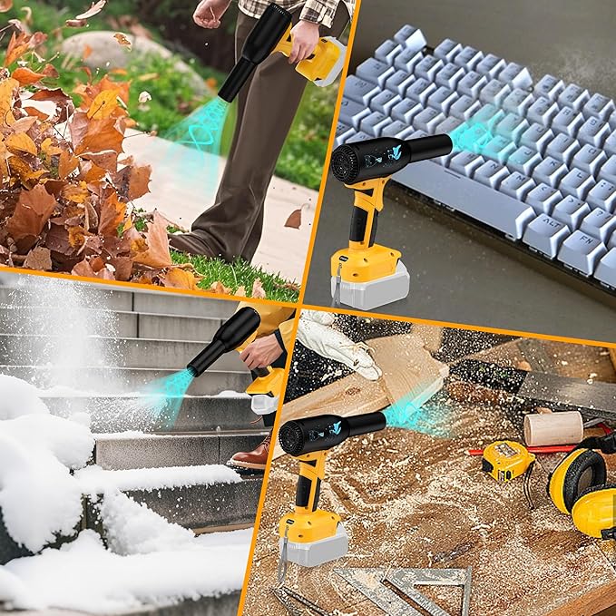 Jet Dry Mini Blower Jet Fan 3 Adjustable Wind Speeds for Dewalt 20V Li-ion Battery Mini Compressed Air Duster Cordless Dry Blower for DryingCleaningLeaf Blowers(No Battery)