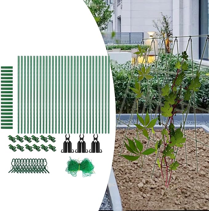 Generic Cucumber Trellis Plant Support Premium 48.03 Inchx48.03 inch with Netting A Frame Garden Trellis for Climbing Plants Yards