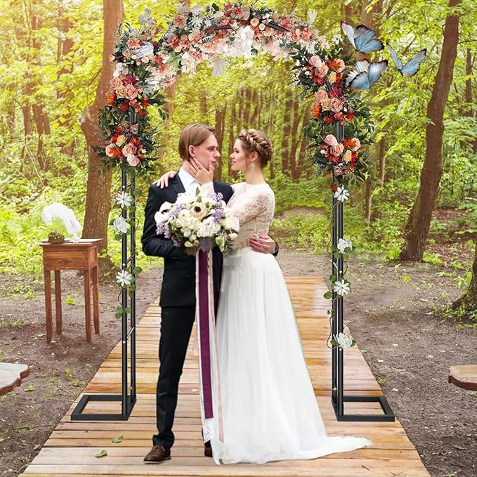 Garden Arch TrellisGarden ArborMetal Garden Arch Arbour ArchwayBridal Party Decorationfor Climbing VineAssemble Freely4.6 Feet Wide x7.5 Feet High