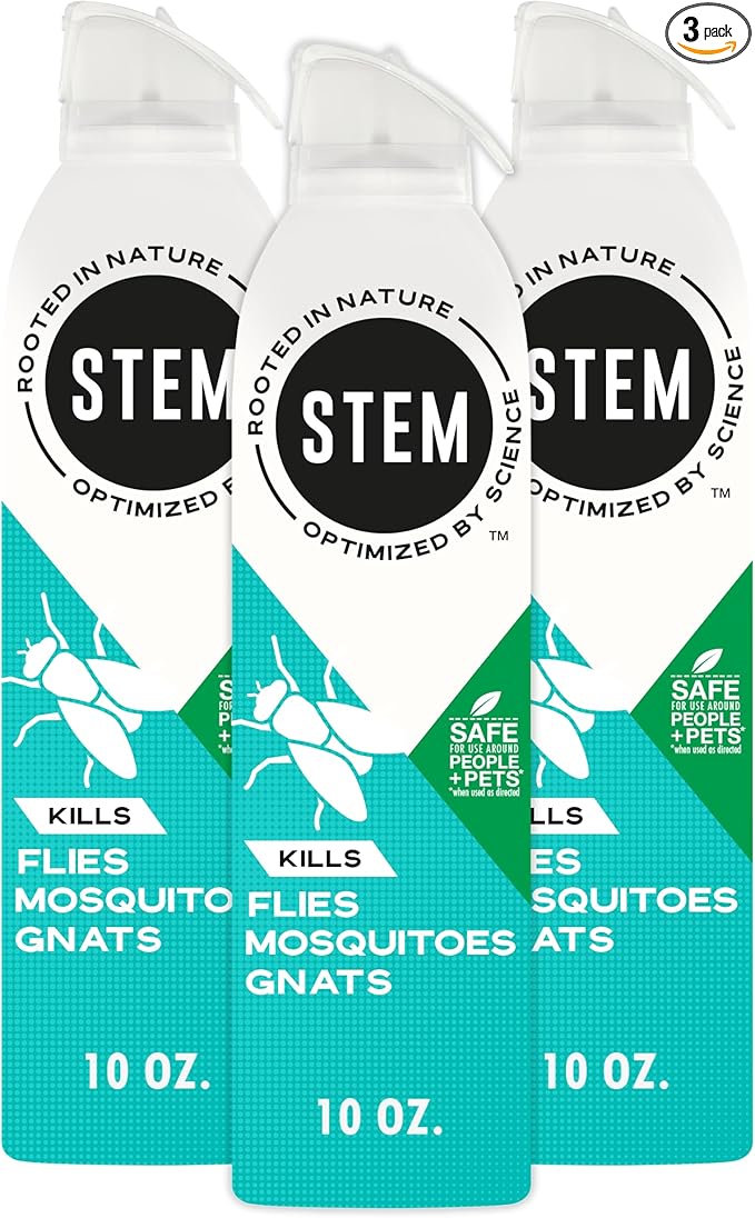STEM Kills Flies Mosquitoes And Gnats: Plant-Based Active Ingredient Bug Spray Botanical Insecticide For Indoor And Outdoor Use 10 fl oz (Pack Of 3)